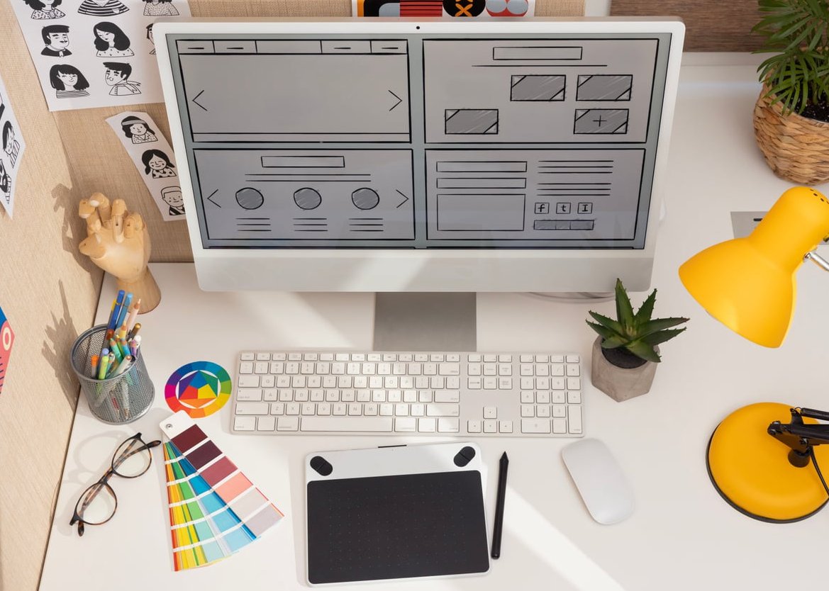graphic design portfolio desk